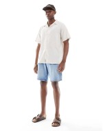 crinkle short sve shirt in beige
