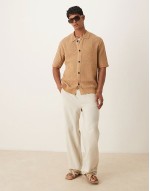 crochet shirt in tan