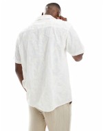 emboridery short sve shirt in cream