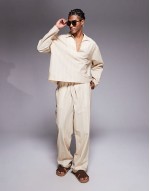 co-ord in oversized beige stripe