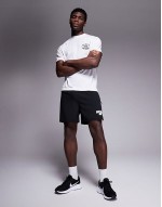 quick dry performance jersey chest graphic oversized  training t-shirt in white
