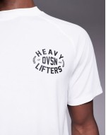 quick dry performance jersey chest graphic oversized  training t-shirt in white