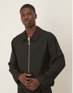 Comfortable smart co-ord blouson in black pinstripe