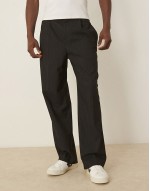 Comfortable smart co-ord blouson in black pinstripe