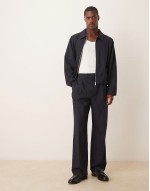 Comfortable smart co-ord blouson in navy pinstripe
