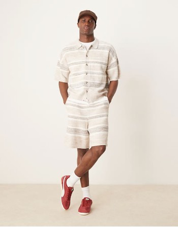formal suit co-ord in navy stripe