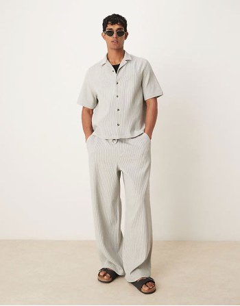Comfortable linen blend shirt & short co-ord in lilac