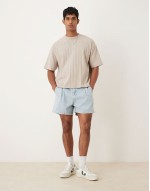 self stripe textured co-ord short in black