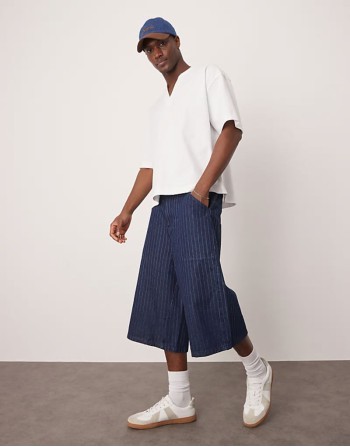 long length poplin cargo short in beige