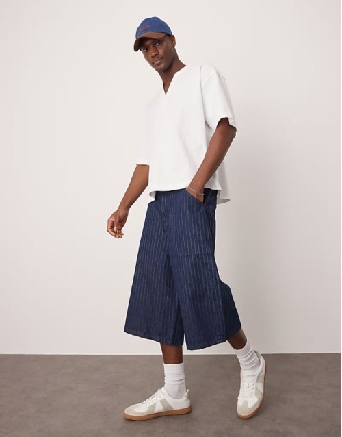 long length poplin cargo short in beige