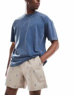 long length corduroy shorts in navy