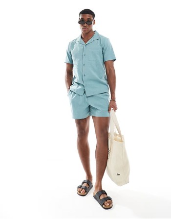 heavyweight longer length shorts in charcoal marl - CHARCOAL