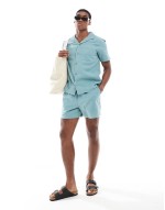 heavyweight longer length shorts in charcoal marl - CHARCOAL