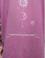 heayweight oversized t-shirt in  washed pink with celestial spine print