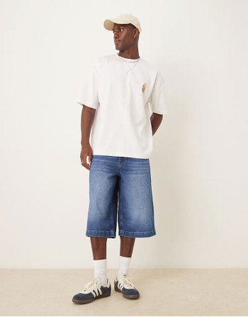 smart bermuda crop linen blend shorts in light grey