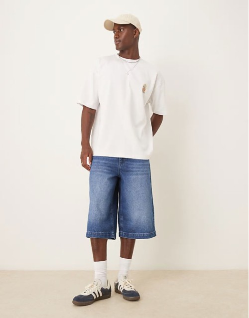 smart bermuda crop linen blend shorts in light grey