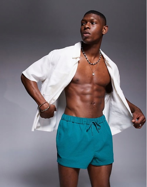 rowley geo print swim short in green