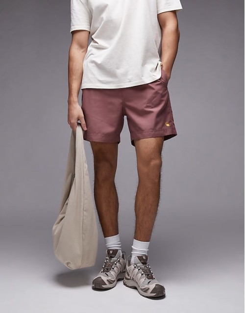 logo swim shorts in beige