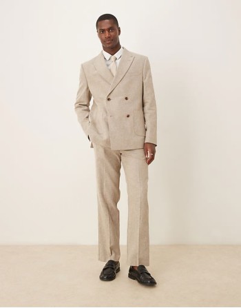 skinny suit in dusty blue