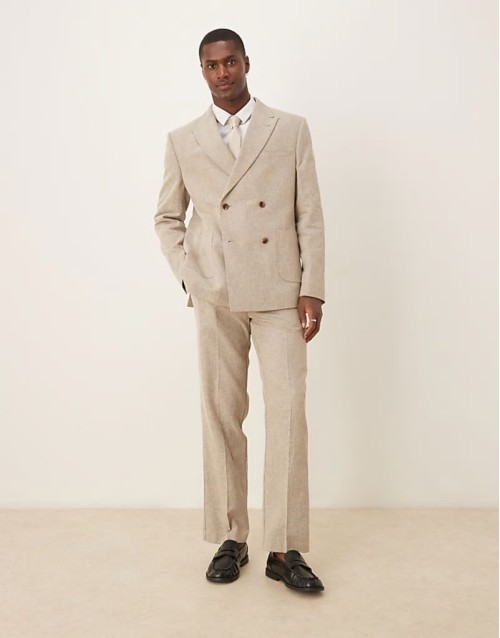 skinny suit in dusty blue