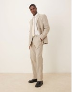 skinny suit in dusty blue