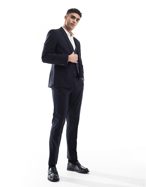 High Quality slim suit in dark navy