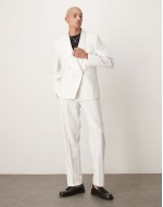 Comfortable regular tuxedo suit in white