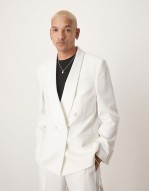 Comfortable regular tuxedo suit in white