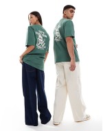 Explore backprint oversized t-shirt in washed green
