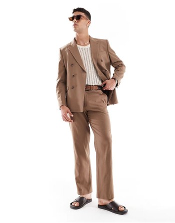 skinny suit in stone colour