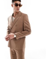 skinny suit in stone colour