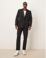 double breasted regular suit in blue texture