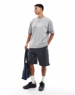oversized t-shirt with bird graphic in grey marl