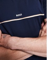 Unique stripe logo t-shirt regular fit in navy