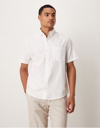 oxford regular short sve shirt in white