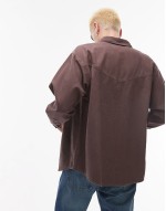 Casey Jones workwear long sve shirt in brown wash