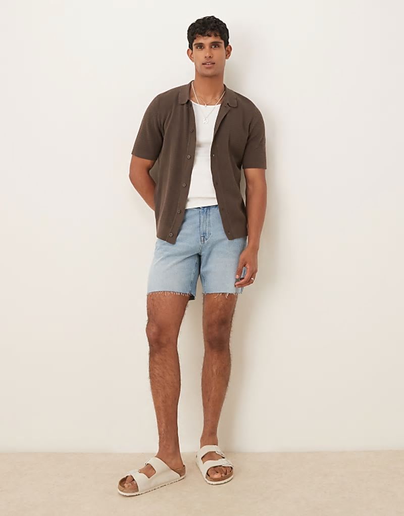Comfortable Tony loose fit denim shorts in grey